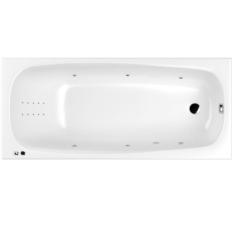 Ванна гидромассажная Whitecross Layla LINE NANO 0102.170075.100.LINENANO.CR 170x75 см, (белый глянцевый, хром), каркас, слив-перелив